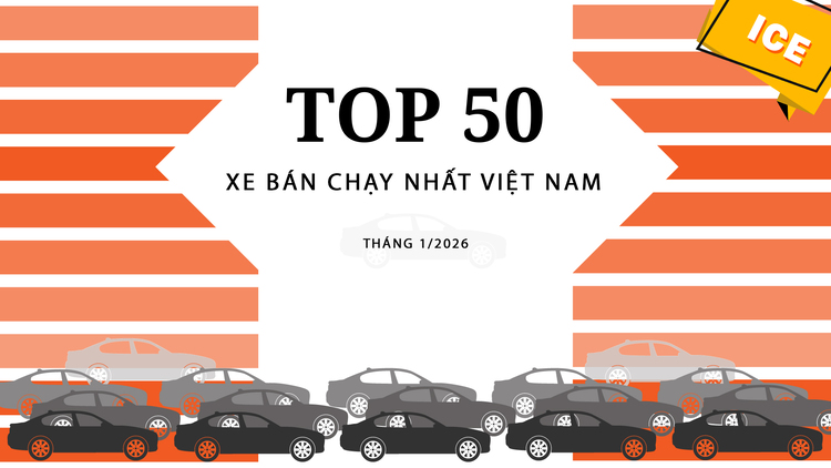 [Infographic] Top 50 xe ICE bán chạy tháng 1/2026: Xe Hàn quay lại bảng xếp hạng