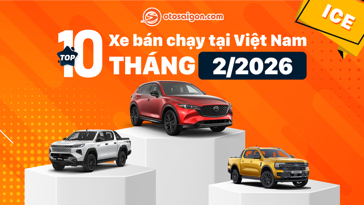 [Infographic] Top xe ICE bán chạy tháng 2/2026: Toyota Hilux vượt mặt Ford Ranger để đứng thứ 2