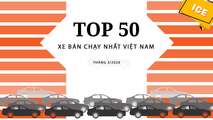 [Infographic] Top 50 xe ICE bán chạy tháng 3/2026: 
